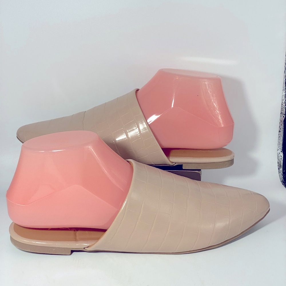 Women’s Lt. Taupe Crocco PU Summer Mules Sz 8.5 NWT - Picture 3 of 6